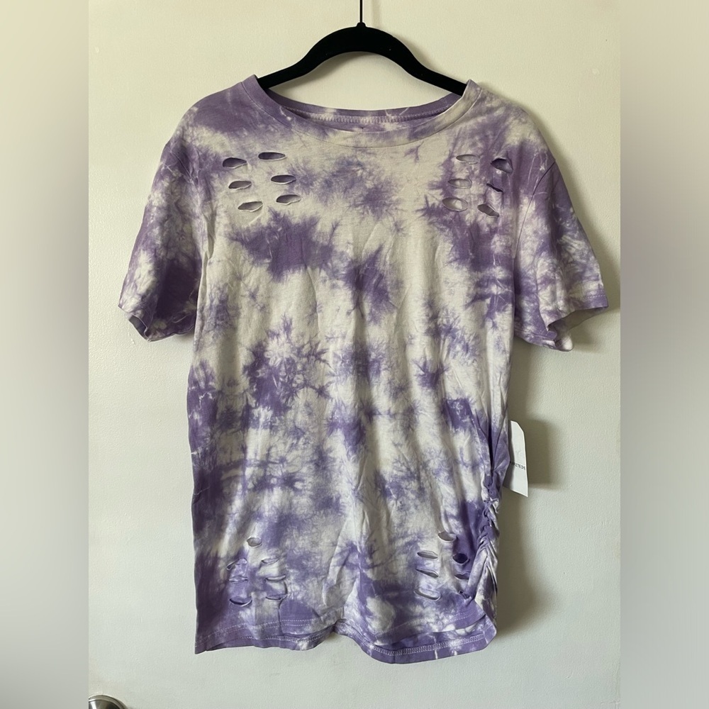 NWT On Fire - Purple tie Dye shirt Size L